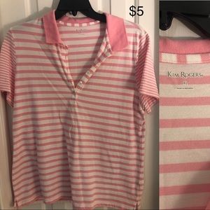 Pink & White Golf Shirt 👚 🏌🏻‍♀️